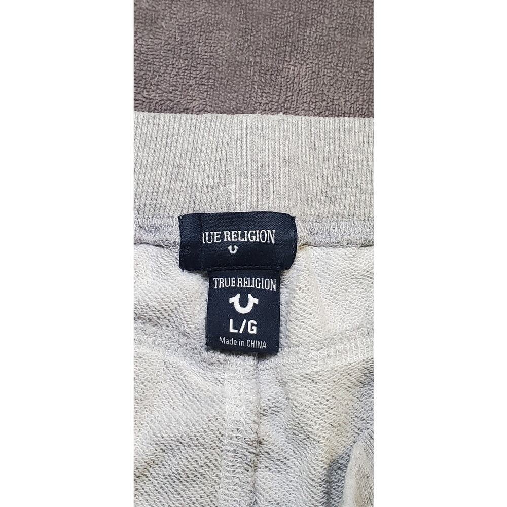 True Religion Jogger Pants Women's Sz L Gray Sweatpants Drawstring Pockets C16 - Picture 7 of 10